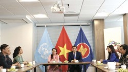 Phái đoàn Việt Nam tại Liên hợp quốc đón và làm việc với đoàn công tác của Hội đồng Nhân dân TP. Hồ Chí Minh